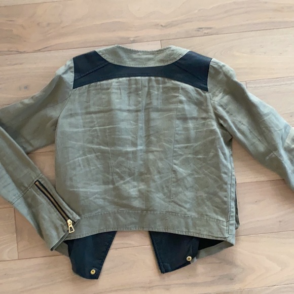 Leather and linen jacket - Picture 3 of 3